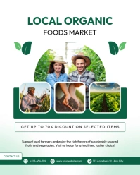 Brown Modern & Minimal Local Organic Market Advertisement  Instagram Portrait template