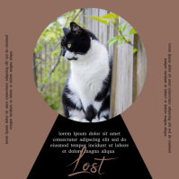 Brown Modern & Minimal Lost Pet Logo Logotipo template