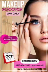 Brown Modern & Minimal Makeup Workshop  Poster Plakat template