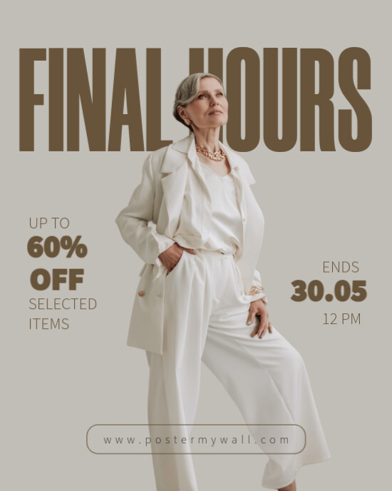 Brown Modern & Minimal May End Promo Instagram Portrait Template ...