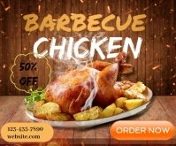 Brown Modern & Minimal Meal Promotion  Large Rectangle Großes Rechteck template