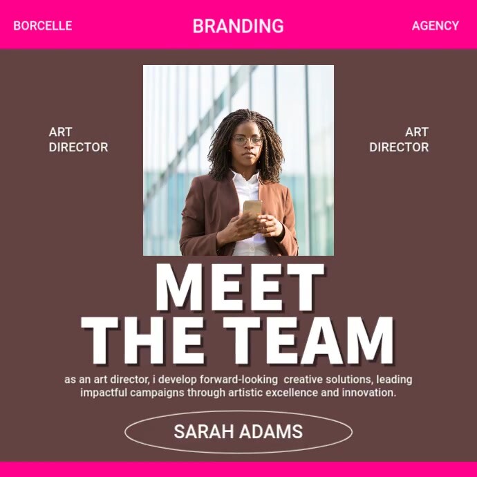 Team Promotion Post Brown Modern & Minimal Meet The Team Instagram Post Template | PosterMyWall