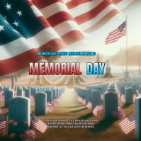 Brown Modern & Minimal Memorial Day Card Logo template