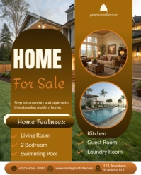 Brown Modern & Minimal Modern Home For Sale Instagram Portrait template