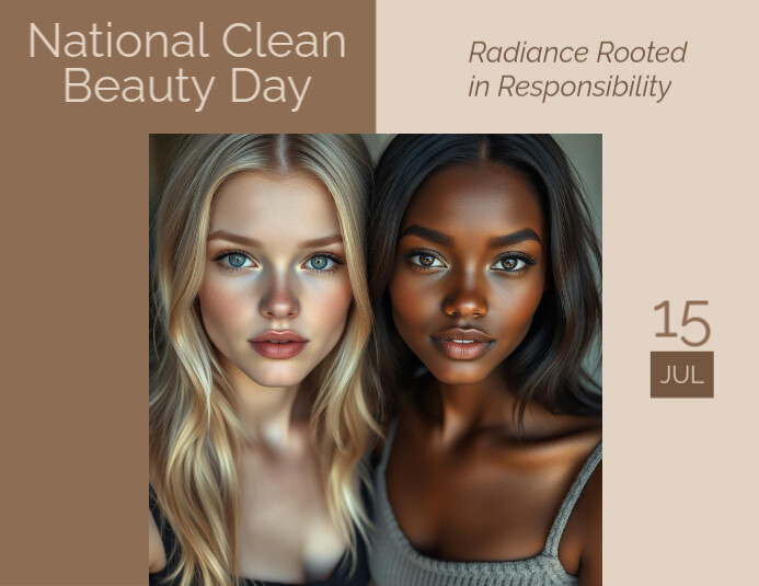 Brown Modern & Minimal National Clean Beauty Day Flyer (us Letter) Pamflet (VSA Brief) template