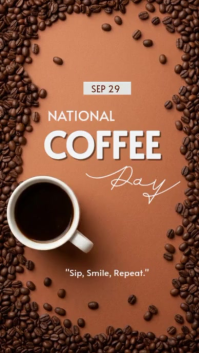 Brown National Coffee Day Instagram Story Template