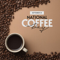 Brown National Coffee Day Instagram Plasing Template