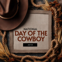 Brown Modern & Minimal National Day Of The Cowboy Instagram Post Instagram-Beitrag template