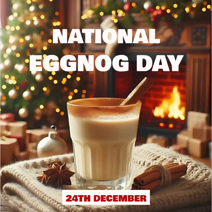 Brown Modern & Minimal National Eggnog Day Instagram Post Template ...