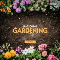 Brown Modern & Minimal National Gardening Day Instagram Post Instagram-opslag template