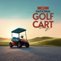 Brown Modern & Minimal National Golf Cart Day Instagram Post template