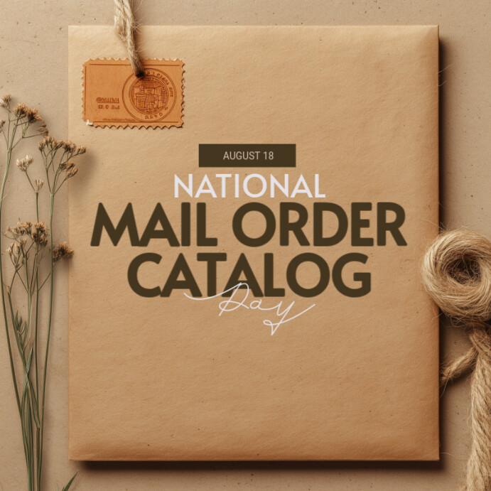 Brown Modern & Minimal National Mail Order Catalog Day Instagram Post