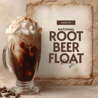 Brown Modern & Minimal National Root Beer Float Day Instagram Post template