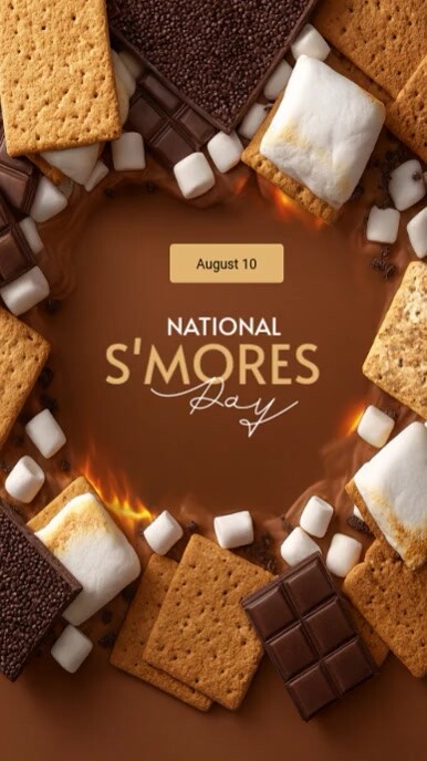 Brown Modern & Minimal National S'mores Day Instagram Ree Instagram Reel template