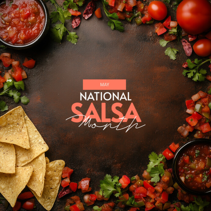 Plantilla de Brown Modern & Minimal National Salsa Month Instagram Post ...
