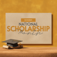 Brown Modern & Minimal National Scholarship Month Instagram Post template