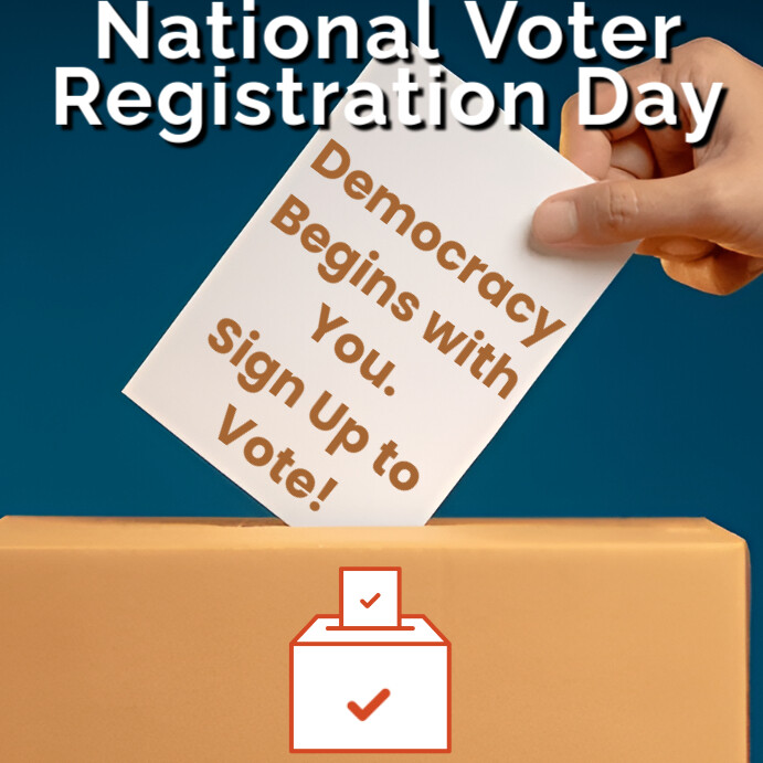 Registration Vote Design Brown Modern & Minimal National Voter Registr Template | PosterMyWall