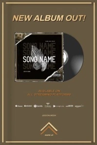 Brown Modern & Minimal New Album Out Poster template