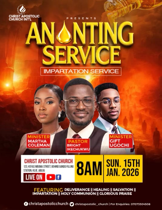 Copy of Brown Modern & Minimal New Year Anointing Service Flyer (us ...