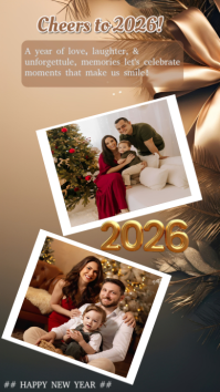 棕色 New Year Family Celebration Instagram Story Template