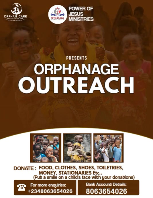 Modèle Brown Modern & Minimal Orphanage Outreach Flyer (us Letter ...