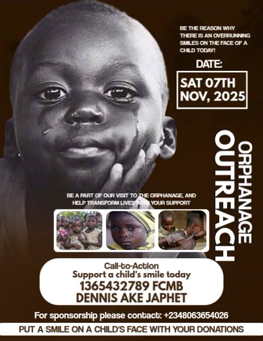 Brown Modern & Minimal Orphanage Outreach Flyer (us Letter) Template ...