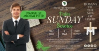 Brown Modern & Minimal Palm Sunday Service Facebook Event Cover template