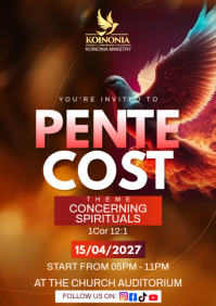 Brown Modern & Minimal Pentecost Church Event A1 template