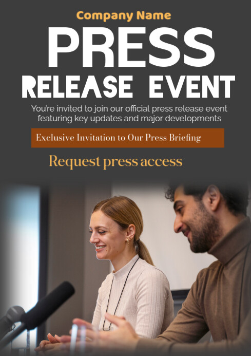 Brown Modern & Minimal Press Release Event A1 template