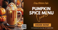 Коричневый Pumpkin Spice Menu Launch โฆษณาบน Facebook Template