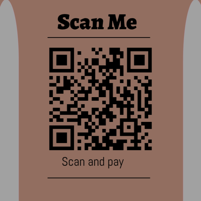 Modèle Brown Modern & Minimal QR Code Payment Instagram Post | PosterMyWall