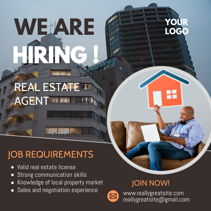 Brown Modern &amp; Minimal Real Estate Agent Inst Template | PosterMyWall