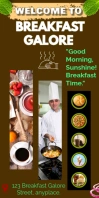 Brown Modern & Minimal Restaurants Roll Roll Up Banner 3' × 6' template
