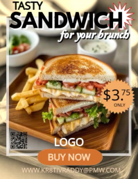 Brown Modern & Minimal Sandwich  Flyer (us Letter) template