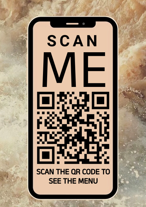 Brown Modern & Minimal Scan Me A4 Template | PosterMyWall