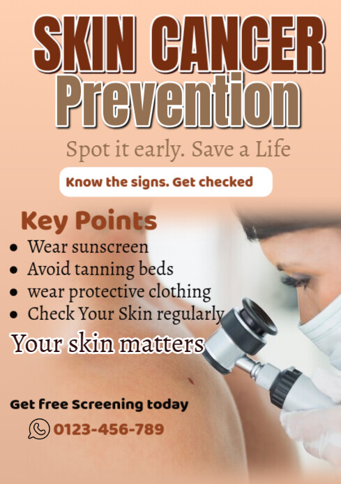 Copy of Brown Modern & Minimal Skin Cancer Prevention A2 | PosterMyWall