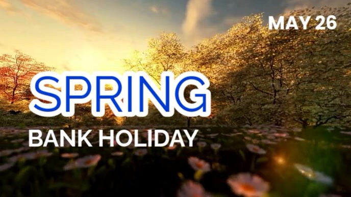 Brown Modern & Minimal Spring Bank Holiday  Digital Display (16:9) template