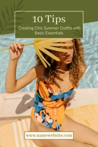 Brown Modern & Minimal Summer Fashion Pinterest Graphic template
