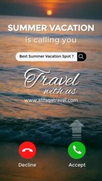 Brown Modern & Minimal Summer Vacation Incoming Call Youtube Short template