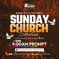 Marrone Sunday Church Service Square Template