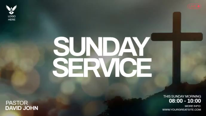 Brown Modern & Minimal Sunday Service Digital Display Video Template ...