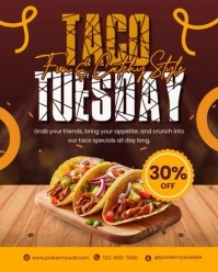 Brown Modern & Minimal Taco Tuesday Instagram Portrait template