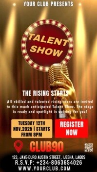 Brown Modern & Minimal Talent Show Template  Instagram Story