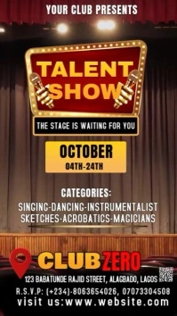 Brown Modern & Minimal Talent Show Template  Instagram Story Instagram-verhaal