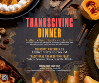 Brązowy Thanksgiving Dinner Stort rektangel Template
