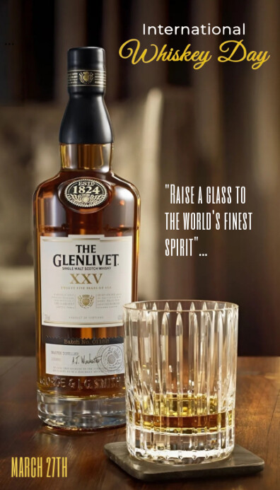 Brown Modern & Minimal The Image Is A Luxurious Promotional Poster For International Whiskey Day  Bu Ikhadi Lebhizinisi template