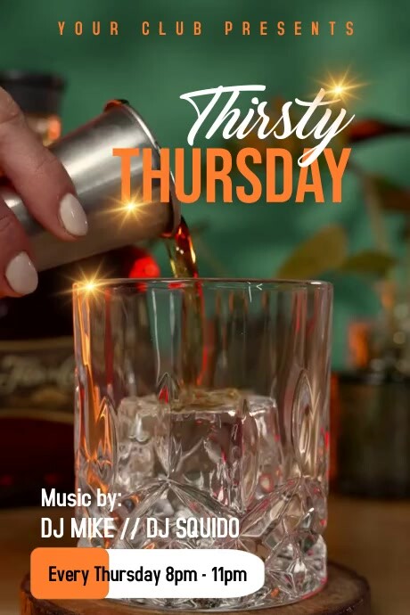 Brown Modern & Minimal Thirsty Thursday Poste Template | PosterMyWall