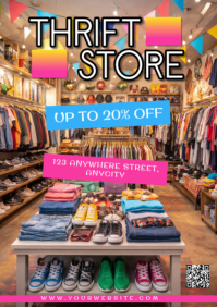 Brown Thrift Store Sale A2 Template