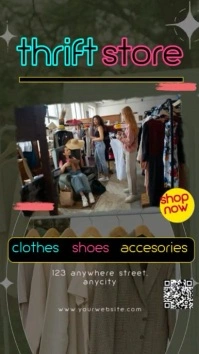 Brown Modern & Minimal Thrift Store Instagram Story template