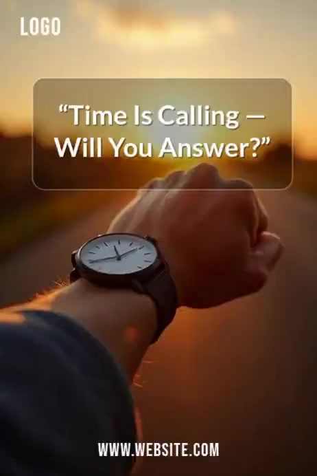 Brown Modern & Minimal Time Management Poster Video. Time Is Calling ...